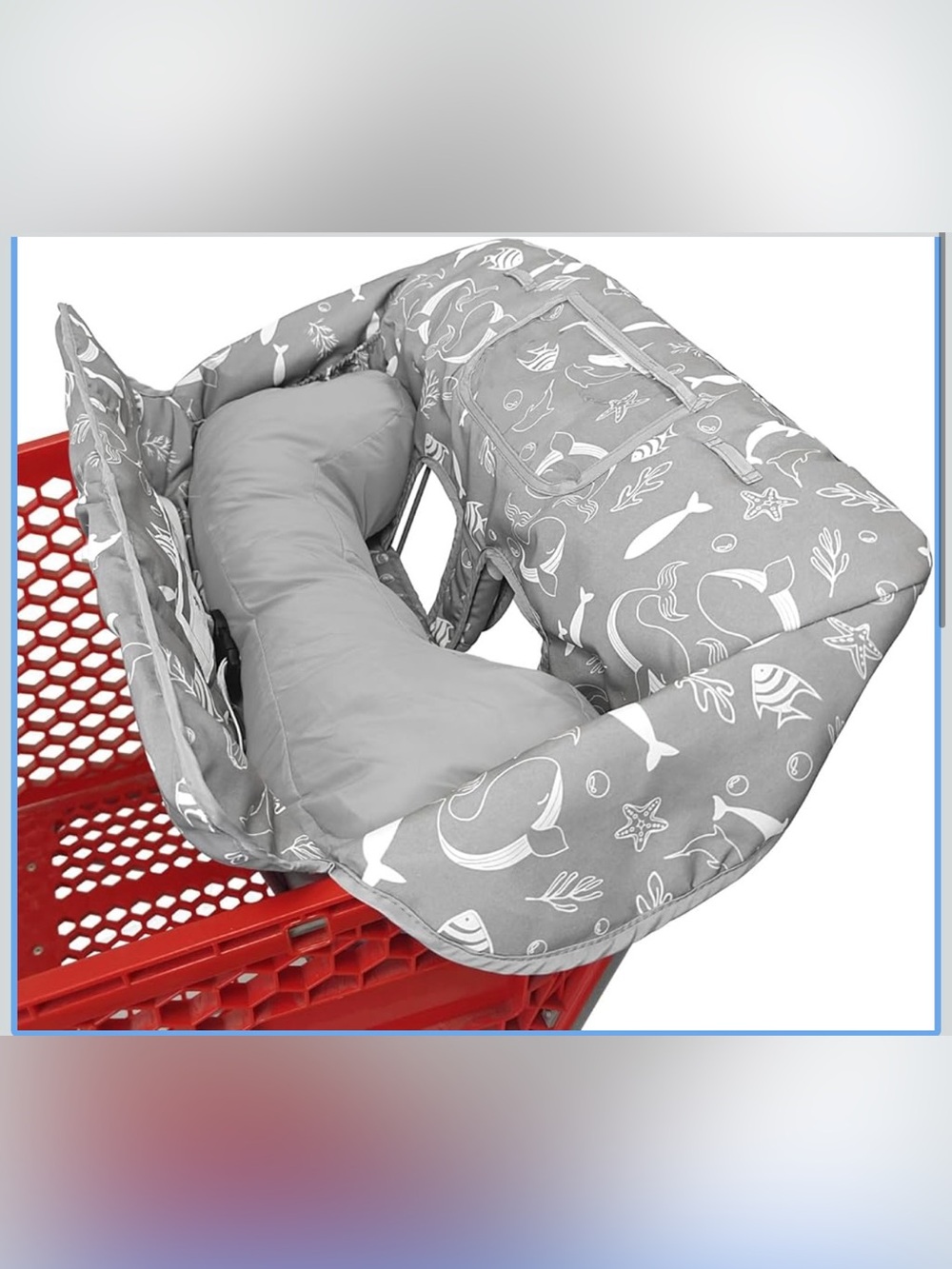 Love & Go Gray Whale Print Shopping Cart Cover New NIP